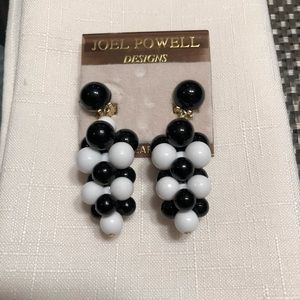 Joel Powell Black  & White Clip Earrings
